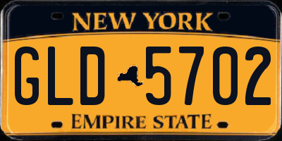 NY license plate GLD5702