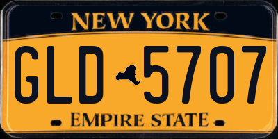 NY license plate GLD5707
