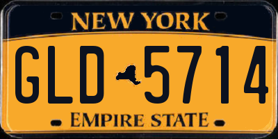 NY license plate GLD5714