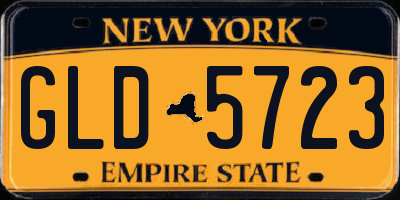 NY license plate GLD5723