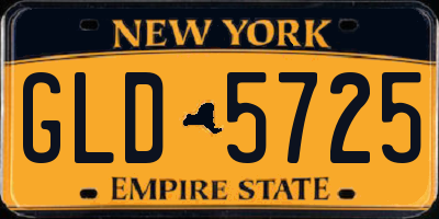 NY license plate GLD5725