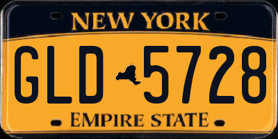 NY license plate GLD5728