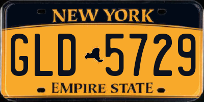 NY license plate GLD5729