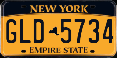 NY license plate GLD5734