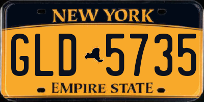 NY license plate GLD5735