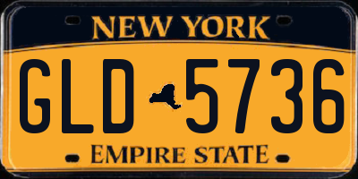 NY license plate GLD5736