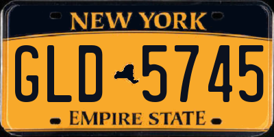 NY license plate GLD5745