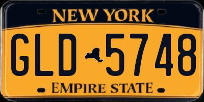 NY license plate GLD5748
