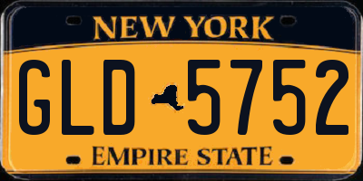 NY license plate GLD5752