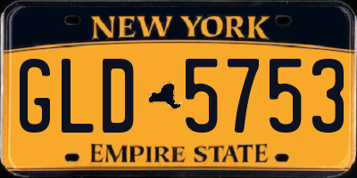 NY license plate GLD5753