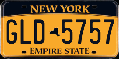 NY license plate GLD5757