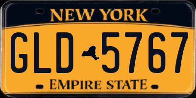 NY license plate GLD5767