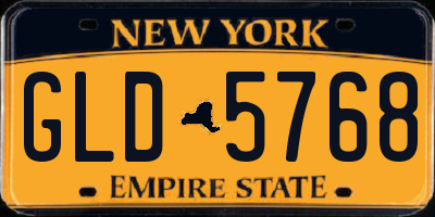 NY license plate GLD5768