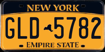 NY license plate GLD5782