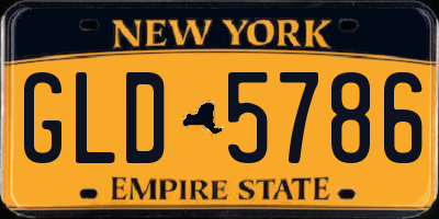 NY license plate GLD5786
