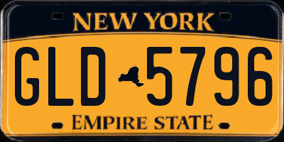 NY license plate GLD5796