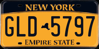NY license plate GLD5797