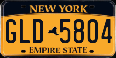 NY license plate GLD5804