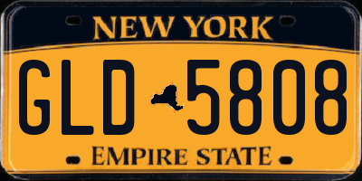 NY license plate GLD5808