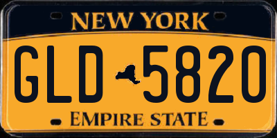 NY license plate GLD5820
