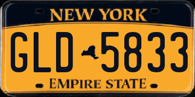 NY license plate GLD5833