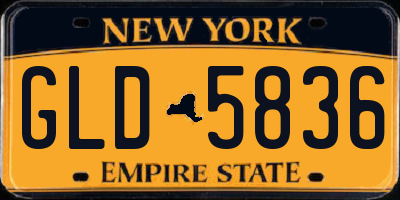 NY license plate GLD5836