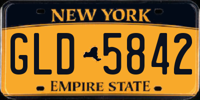 NY license plate GLD5842