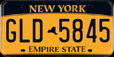 NY license plate GLD5845