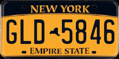 NY license plate GLD5846