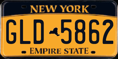 NY license plate GLD5862