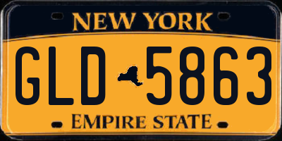 NY license plate GLD5863