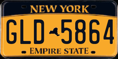 NY license plate GLD5864