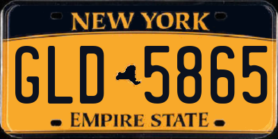 NY license plate GLD5865