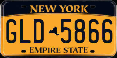 NY license plate GLD5866