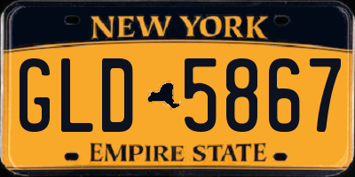 NY license plate GLD5867
