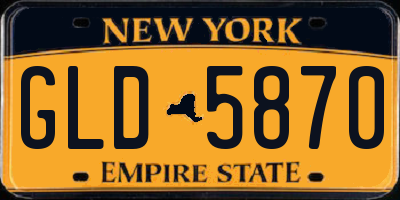 NY license plate GLD5870