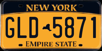 NY license plate GLD5871
