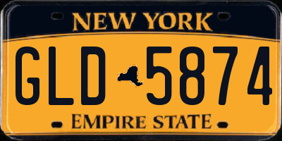 NY license plate GLD5874
