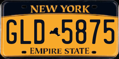NY license plate GLD5875
