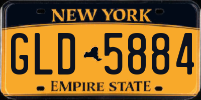 NY license plate GLD5884