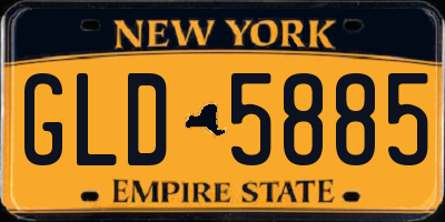 NY license plate GLD5885