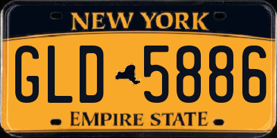 NY license plate GLD5886