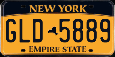 NY license plate GLD5889