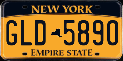 NY license plate GLD5890