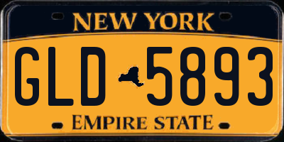 NY license plate GLD5893