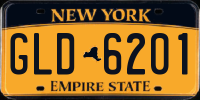NY license plate GLD6201