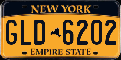 NY license plate GLD6202