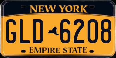 NY license plate GLD6208