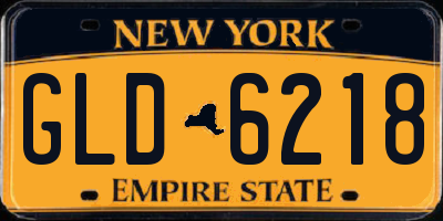 NY license plate GLD6218