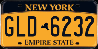 NY license plate GLD6232